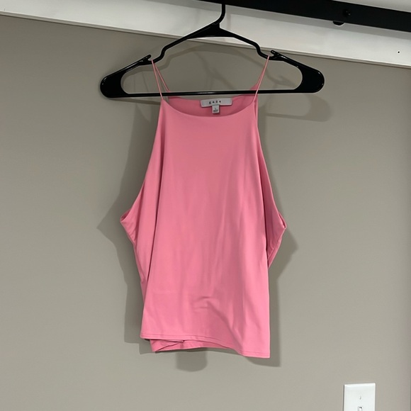 gaze Tops - Pink gaze high neck crop tank
